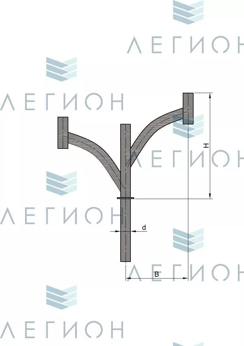 К91-0,6-0,3-1-5 кронштейн двухрожковый